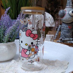 Hello kitty 20 oz can glass